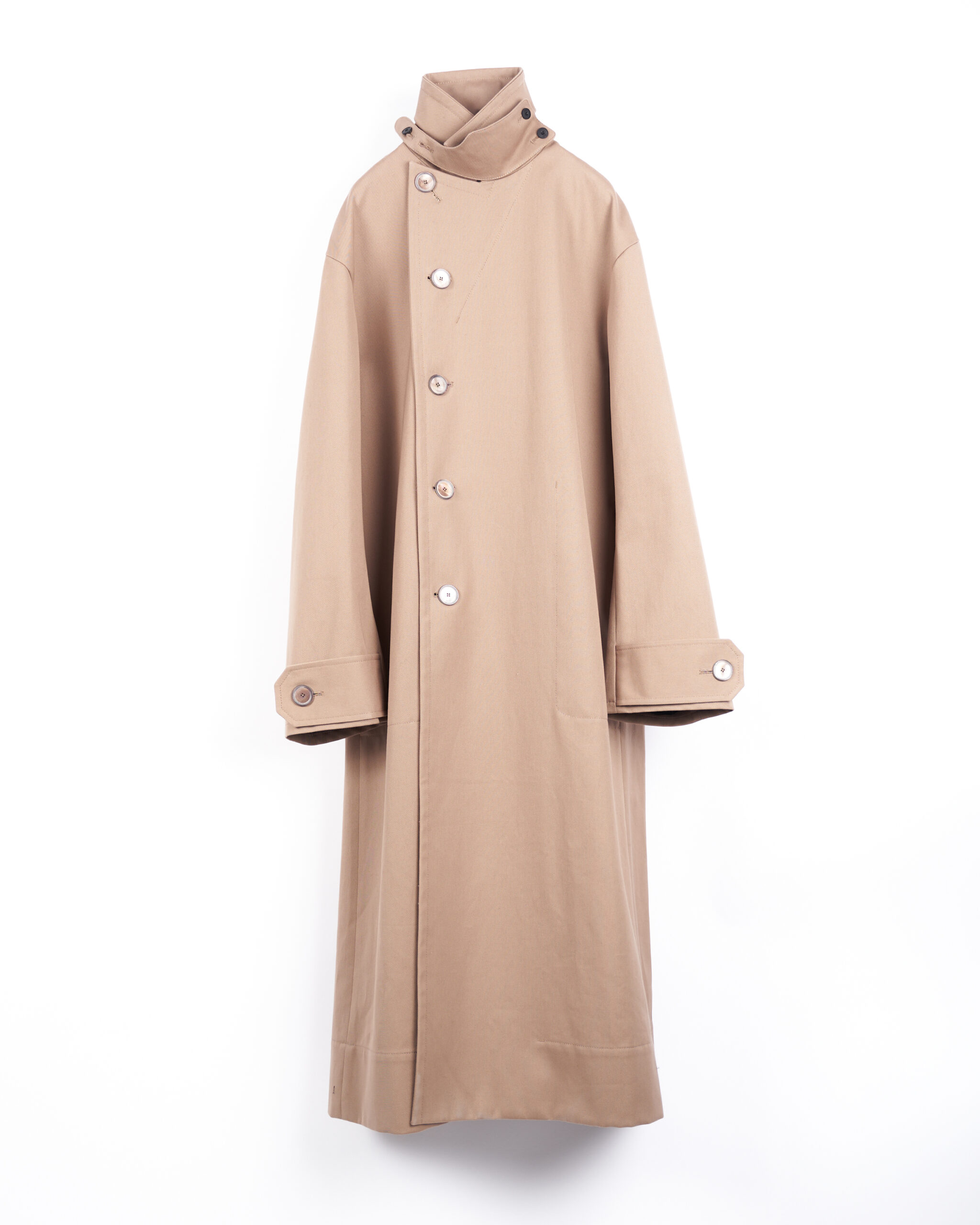 IRONVILLE – OVERSIZED COTTON TRENCH COAT – BEIGE | HARUNOBUMURATA 